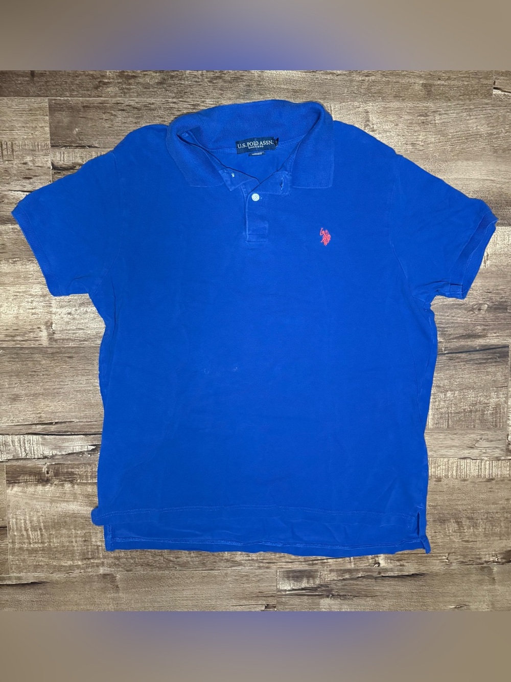 U.S. Polo Assn. Bright Blue Polo with Red Logo